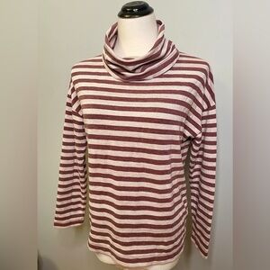 J. CREW STRIPED COWL NECK SWEATSHIRT SIZE XS SLOUCHY & SUPER COMFY